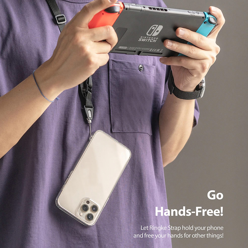 Picture of Ringke Lanyard Strap for phone case keychain camera game console USB flash drives (Black)