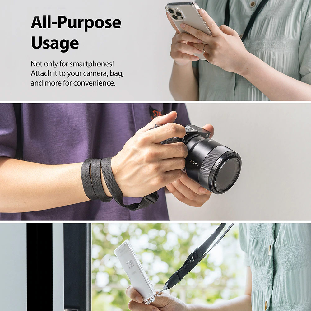 Picture of Ringke Lanyard Strap for phone case keychain camera game console USB flash drives (Black)