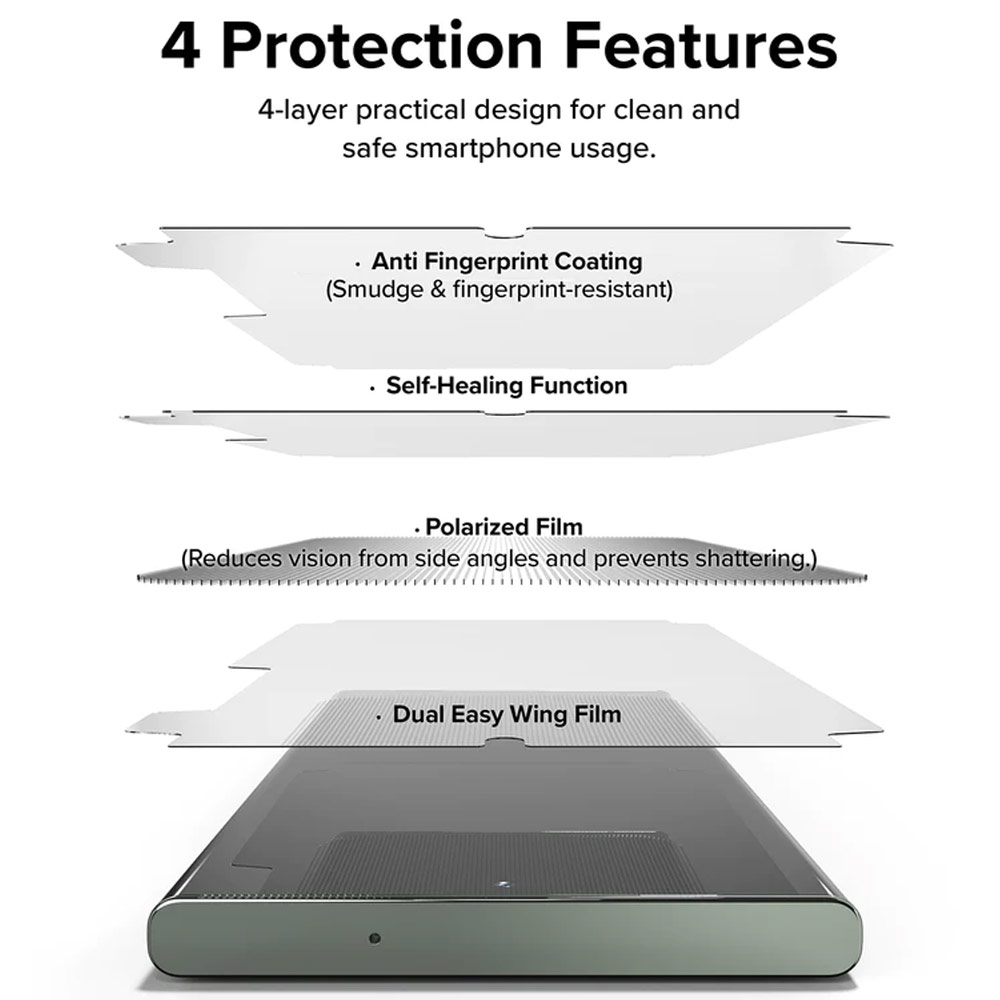 Picture of Samsung Galaxy S23 Ultra Screen Protector | Ringke Screen Protector Dual Easy Film Wing for Samsung Galaxy S23 Ultra (Privacy)