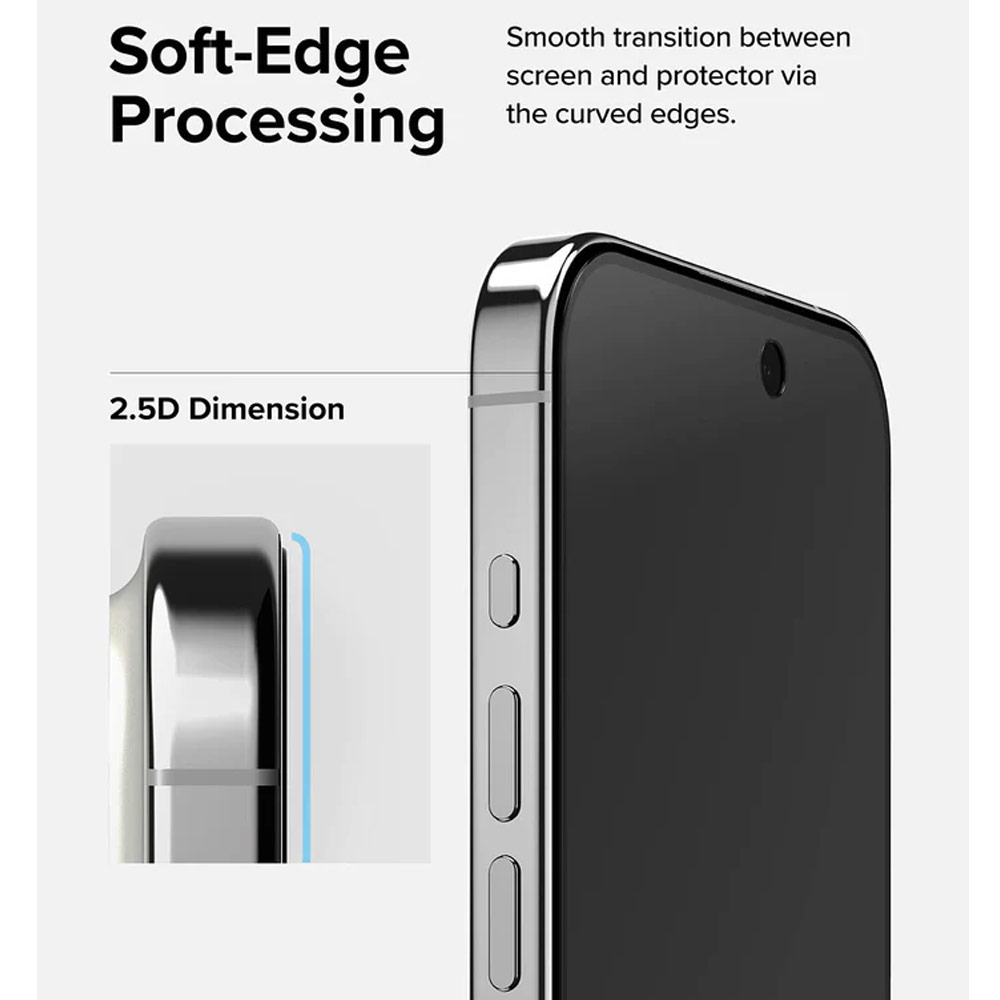 Picture of Apple iPhone 15 Plus 6.7 Screen Protector | Ringke Tempered Glass Full Cover Glass Screen Protector with Installation Jig Helper for iPhone 15 Plus 6.7 (Privacy Anti View Peep SpyBlack)