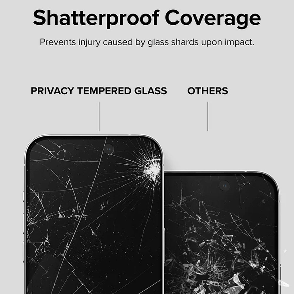 Picture of Apple iPhone 15 Plus 6.7 Screen Protector | Ringke Tempered Glass Full Cover Glass Screen Protector with Installation Jig Helper for iPhone 15 Plus 6.7 (Privacy Anti View Peep SpyBlack)