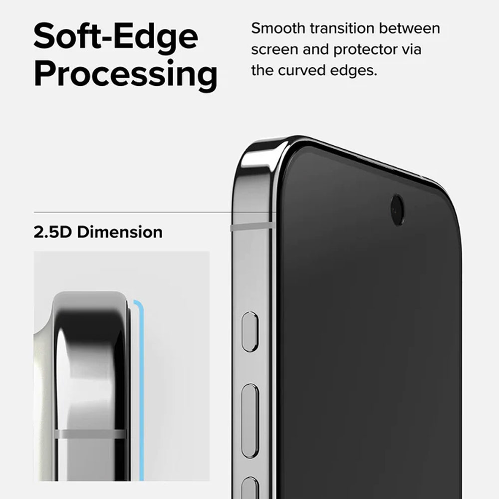 Picture of Apple iPhone 15 Plus 6.7 Screen Protector | Ringke Tempered Glass Full Cover Glass Screen Protector with Installation Jig Helper for iPhone 15 Plus 6.7 (Privacy Anti View Peep SpyBlack)