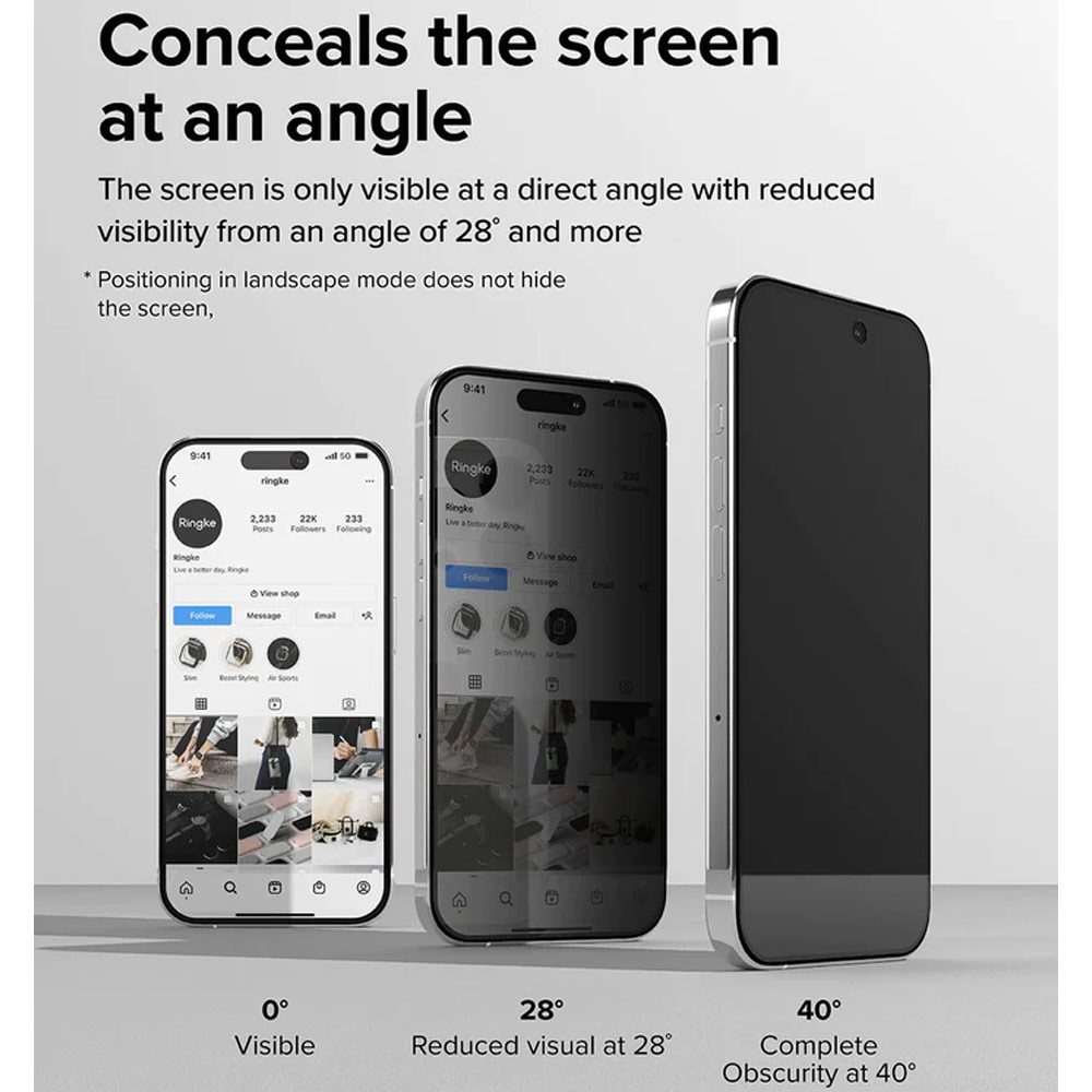 Picture of Apple iPhone 15 Pro Max 6.7 Screen Protector | Ringke Tempered Glass Full Cover Glass Screen Protector with Installation Jig Helper for iPhone 15 Pro Max 6.7 (Privacy Anti View Peep SpyBlack)