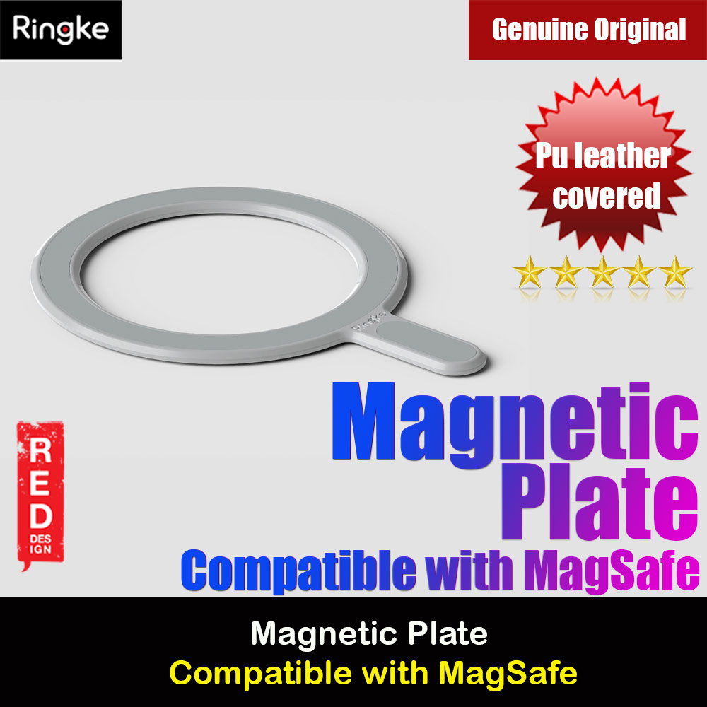 Picture of Ringke Magnetic Plate Compatible with MagSafe Accessories Universal Adhesive Magnet Stickers with PU leather covered with Installation Attachment Guide (DARK GRAY) Red Design- Red Design Cases, Red Design Covers, iPad Cases and a wide selection of Red Design Accessories in Malaysia, Sabah, Sarawak and Singapore 