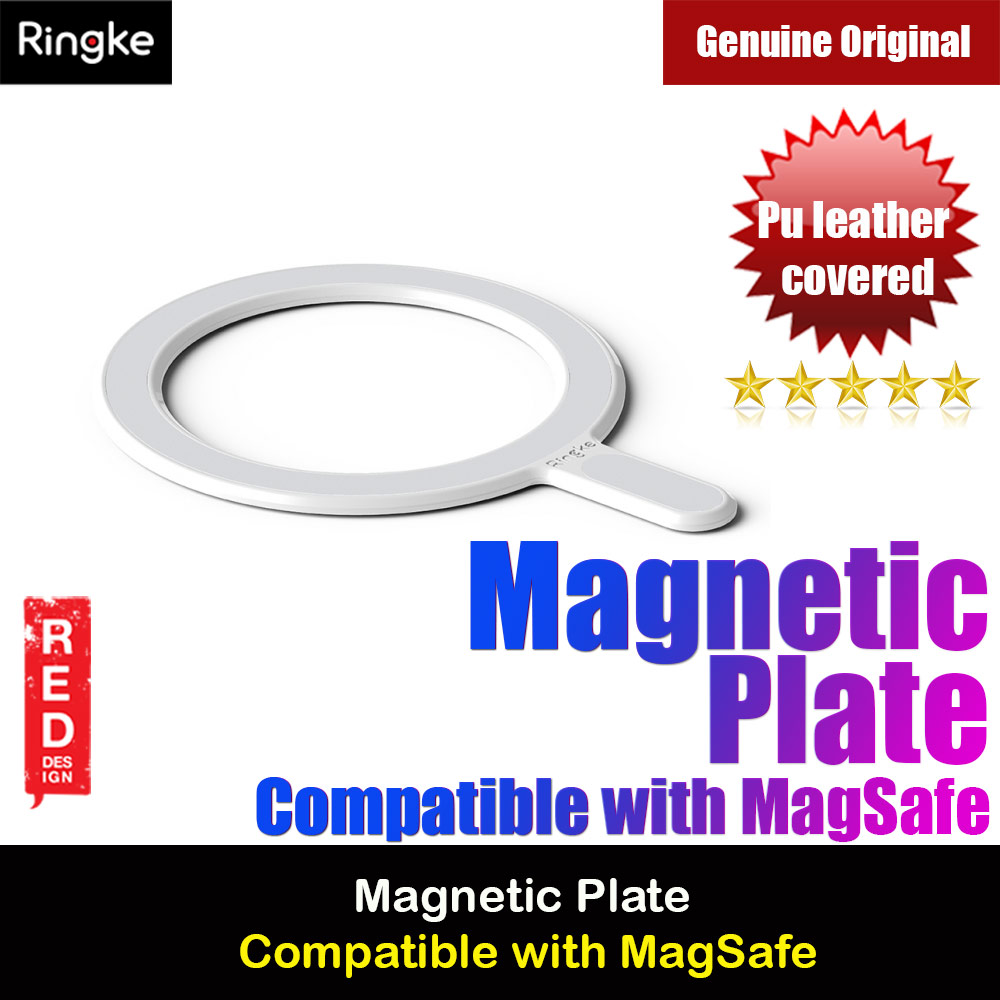 Picture of Ringke Magnetic Plate Compatible with MagSafe Accessories Universal Adhesive Magnet Stickers with PU leather covered with Installation Attachment Guide (White) Red Design- Red Design Cases, Red Design Covers, iPad Cases and a wide selection of Red Design Accessories in Malaysia, Sabah, Sarawak and Singapore 