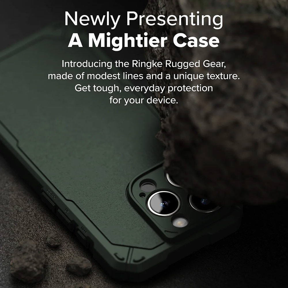 Picture of Apple iPhone 16 Pro 6.3 Case | Ringke Rugged Gear Magnetic Charging Compatible Drop Protection Case for Apple iPhone 16 Pro 6.3 (Dark Green)