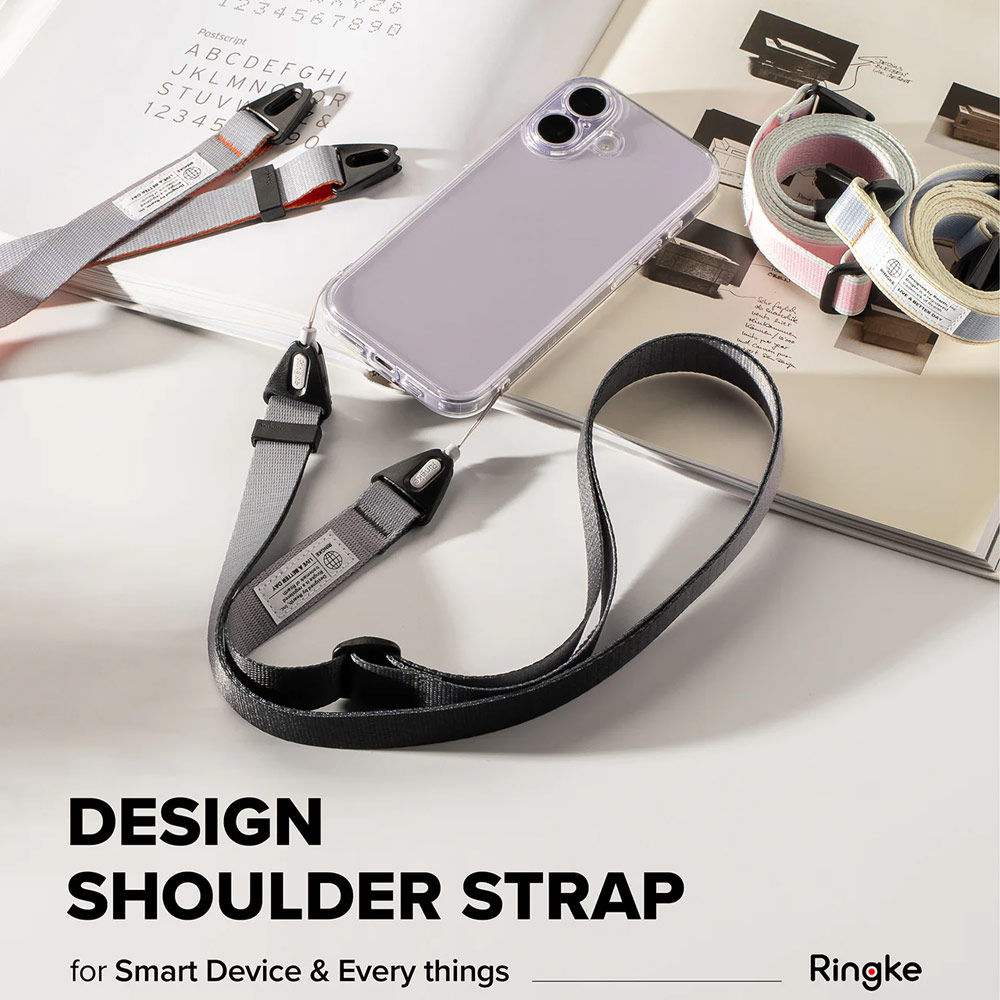 Picture of Ringke High density polyester Shoulder Strap for Perfect for daily use traveling hiking smartphone Portable Handheld Fan Strap (Stripe Blue)