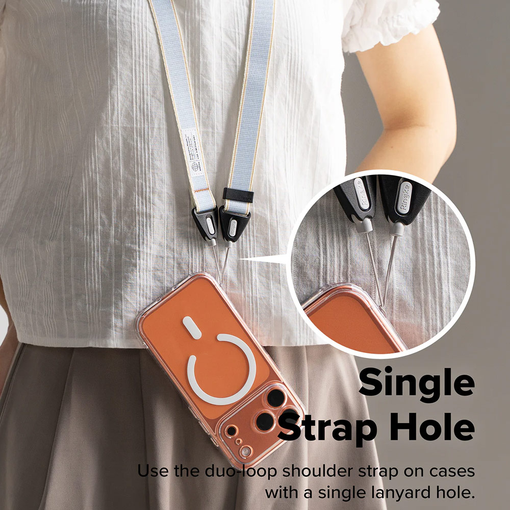 Picture of Ringke High density polyester Shoulder Strap for Perfect for daily use traveling hiking smartphone Portable Handheld Fan Strap (Stripe Blue)