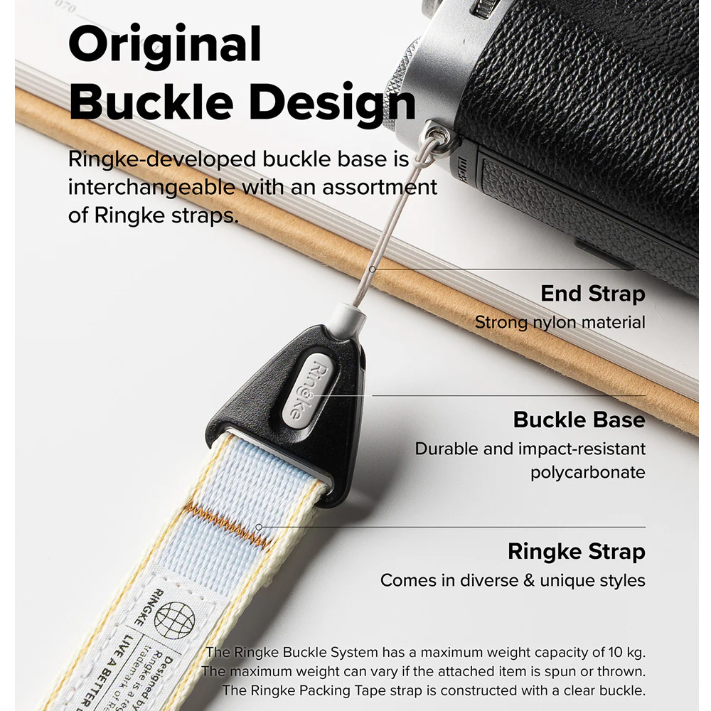 Picture of Ringke High density polyester Shoulder Strap for Perfect for daily use traveling hiking smartphone Portable Handheld Fan Strap (Stripe Blue)