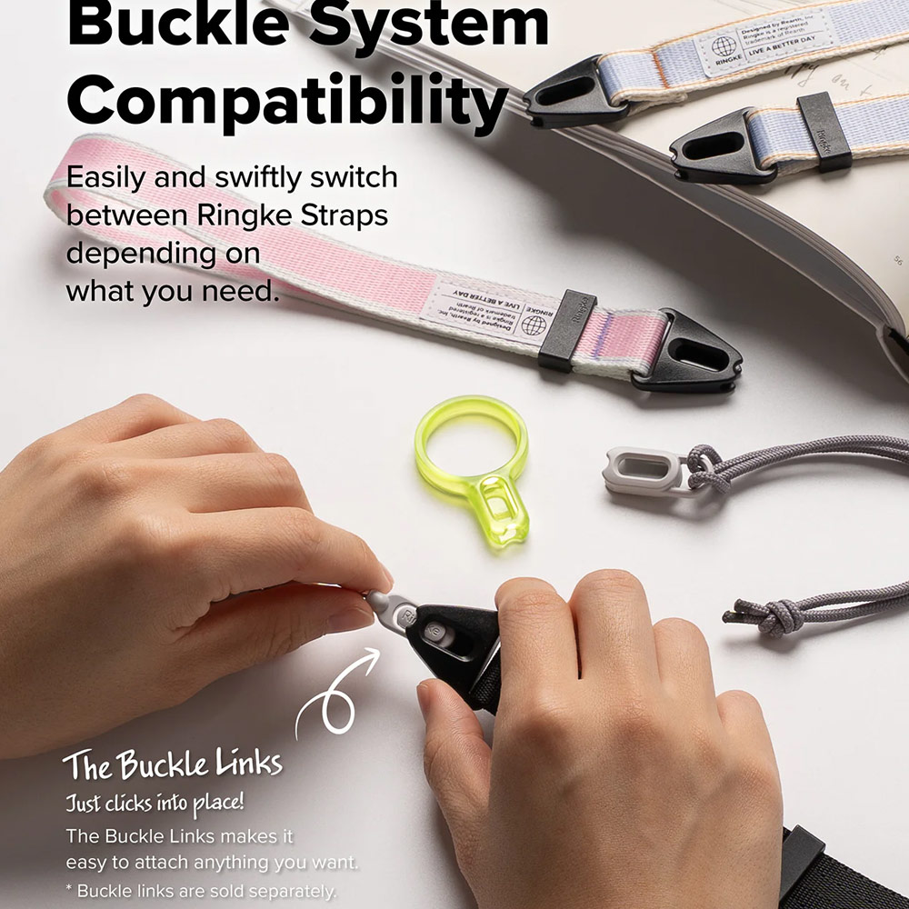 Picture of Ringke High density polyester Shoulder Strap for Perfect for daily use traveling hiking smartphone Portable Handheld Fan Strap (Stripe Blue)