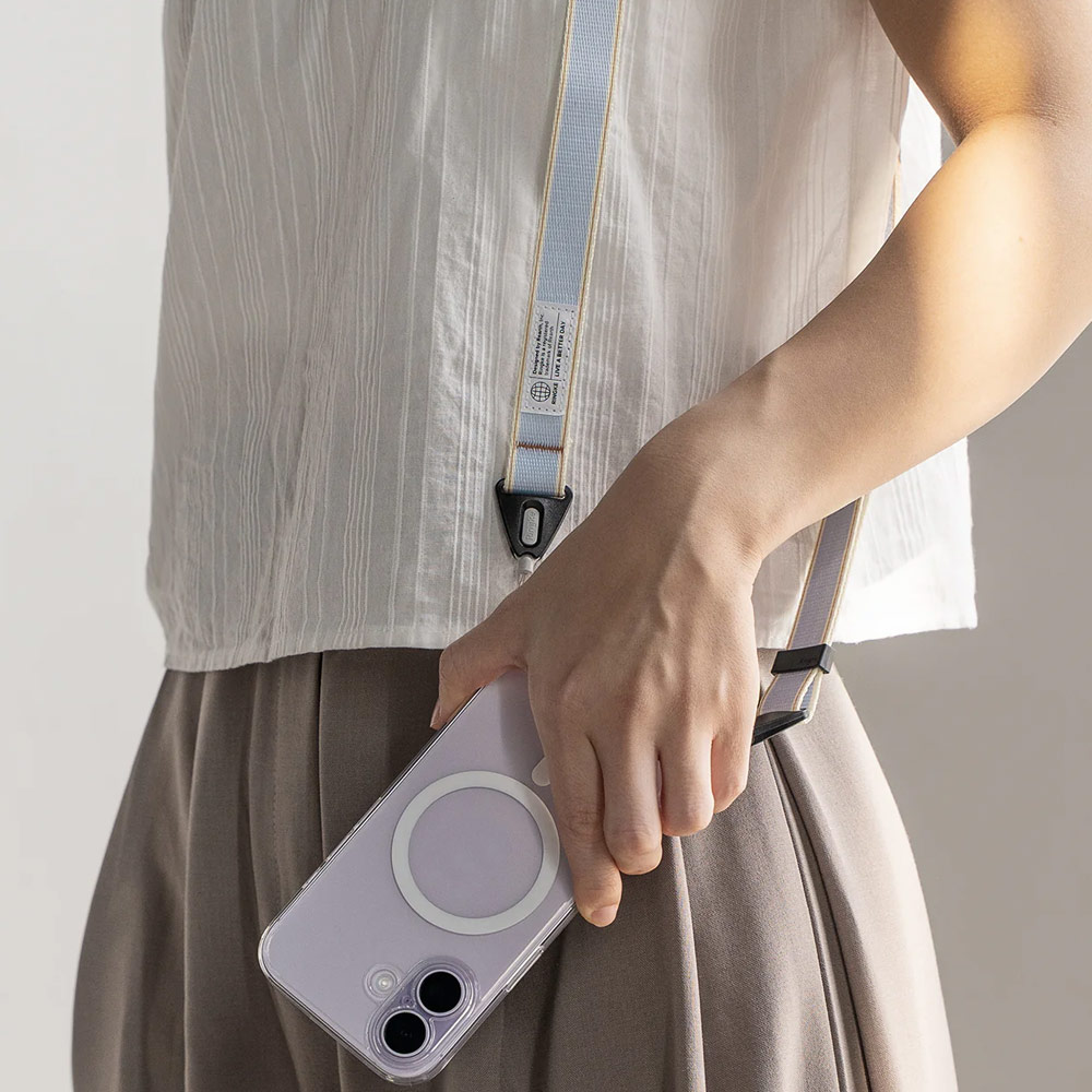 Picture of Ringke High density polyester Shoulder Strap for Perfect for daily use traveling hiking smartphone Portable Handheld Fan Strap (Stripe Blue)