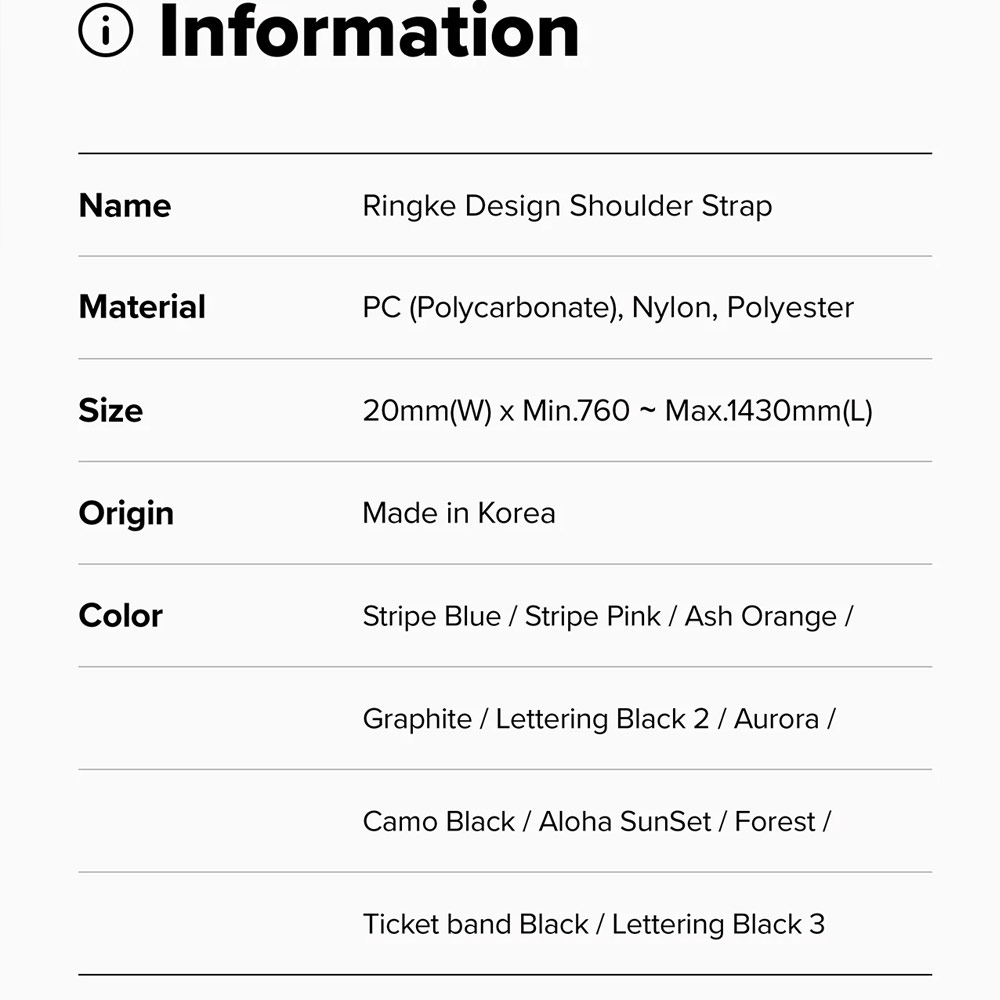 Picture of Ringke High density polyester Shoulder Strap for Perfect for daily use traveling hiking smartphone Portable Handheld Fan Strap (Lettering Black 3)