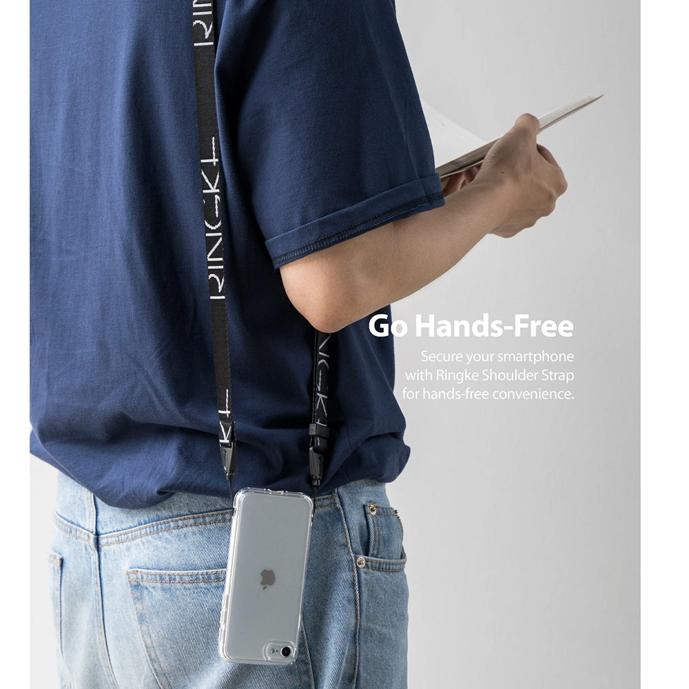 Picture of Ringke Shoulder Strap Smartphone Case Strap Camera Strap Airpods Pro Airpods 3 Strap with Buckle (Lettering Black)