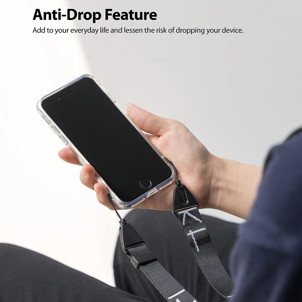 Picture of Ringke Shoulder Strap Smartphone Case Strap Camera Strap Airpods Pro Airpods 3 Strap with Buckle (Lettering Black)