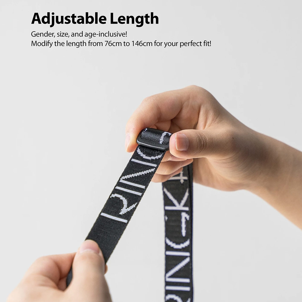 Picture of Ringke Shoulder Strap Smartphone Case Strap Camera Strap Airpods Pro Airpods 3 Strap with Buckle (Lettering Black)