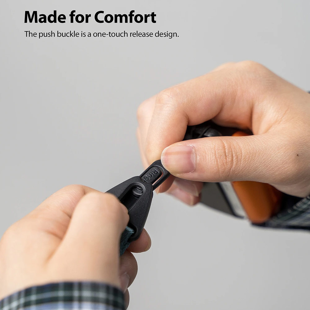 Picture of Ringke Shoulder Strap Smartphone Case Strap Camera Strap Airpods Pro Airpods 3 Strap with Buckle (Lettering Black)