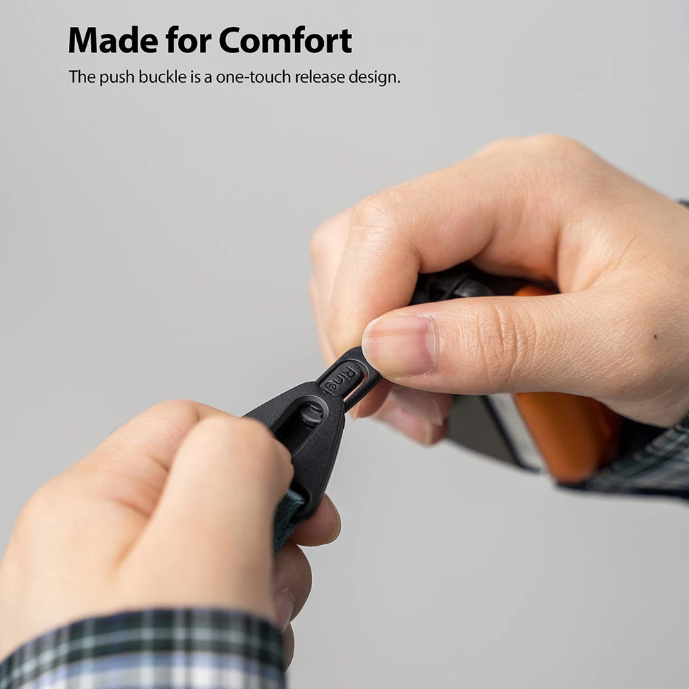 Picture of Ringke Shoulder Strap Smartphone Case Strap Camera Strap Airpods Pro Airpods 3 Strap with Buckle (Lettering Ticket Band 2 Black)