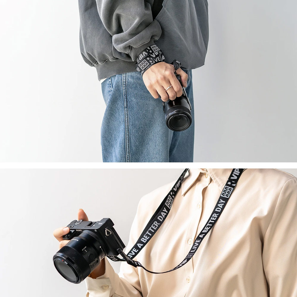 Picture of Ringke Shoulder Strap Smartphone Case Strap Camera Strap Airpods Pro Airpods 3 Strap with Buckle (Lettering Ticket Band 2 Black)