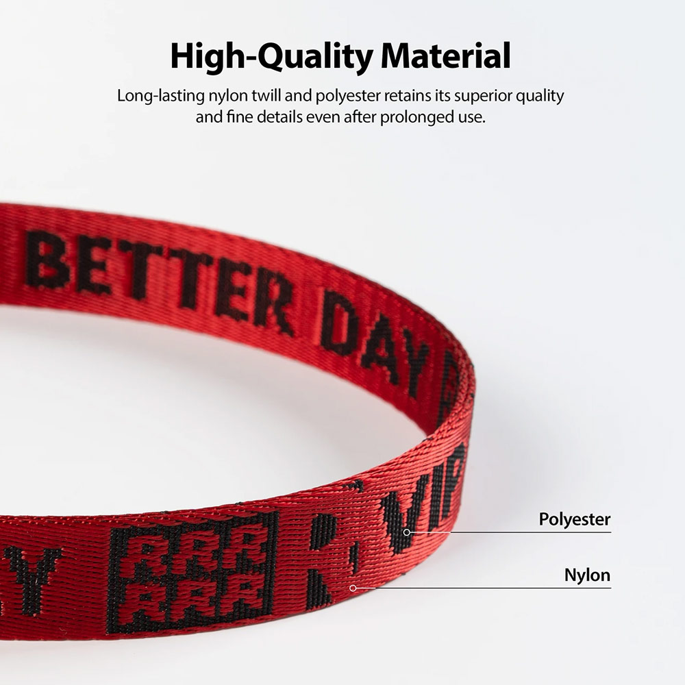 Picture of Ringke Shoulder Strap Smartphone Case Strap Camera Strap Airpods Pro Airpods 3 Strap with Buckle (Lettering Ticket Band 2 Red)