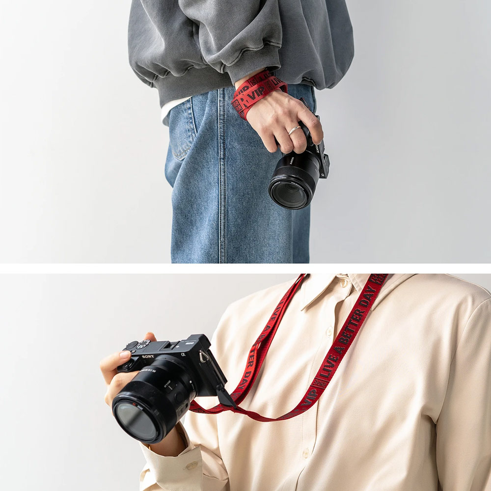 Picture of Ringke Shoulder Strap Smartphone Case Strap Camera Strap Airpods Pro Airpods 3 Strap with Buckle (Lettering Ticket Band 2 Red)