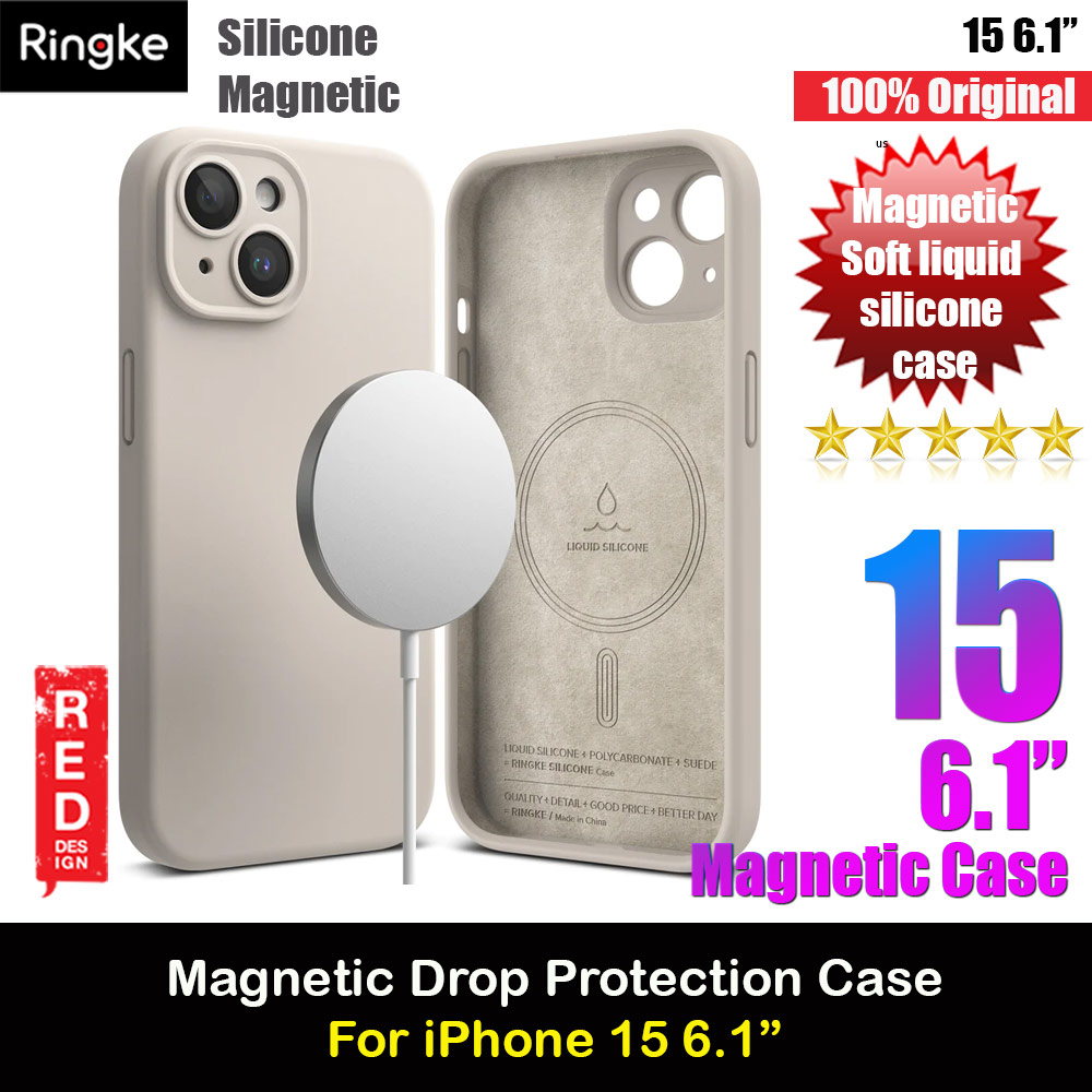 Picture of Ringke Silicone Magnetic Drop Protection Case for Apple iPhone 15 6.1 (Stone) Apple iPhone 15 6.1- Apple iPhone 15 6.1 Cases, Apple iPhone 15 6.1 Covers, iPad Cases and a wide selection of Apple iPhone 15 6.1 Accessories in Malaysia, Sabah, Sarawak and Singapore 