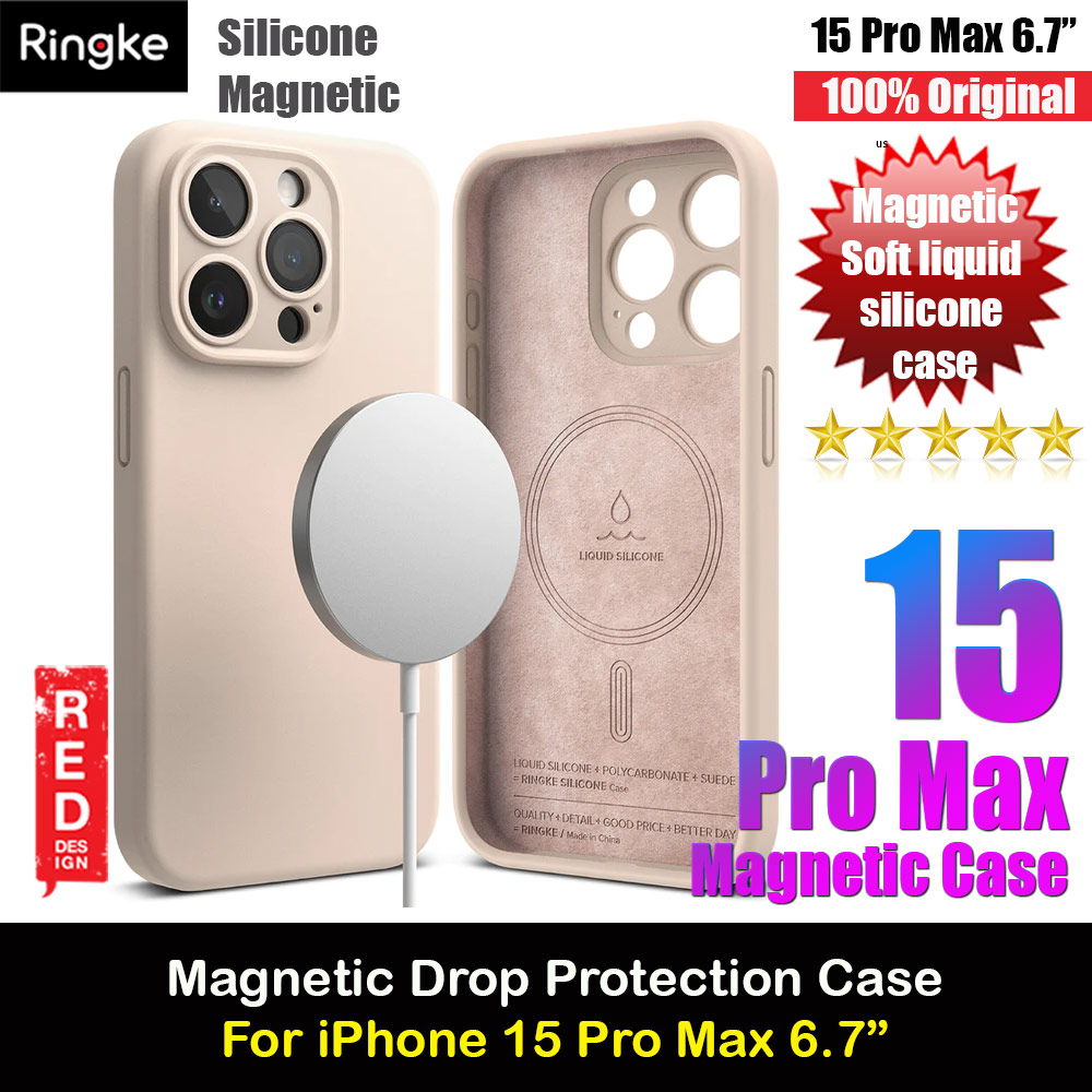 Picture of Ringke Silicone Magnetic Drop Protection Case for Apple iPhone 15 Pro Max 6.7 (Pink Sand) Apple iPhone 15 Pro Max 6.7- Apple iPhone 15 Pro Max 6.7 Cases, Apple iPhone 15 Pro Max 6.7 Covers, iPad Cases and a wide selection of Apple iPhone 15 Pro Max 6.7 Accessories in Malaysia, Sabah, Sarawak and Singapore 