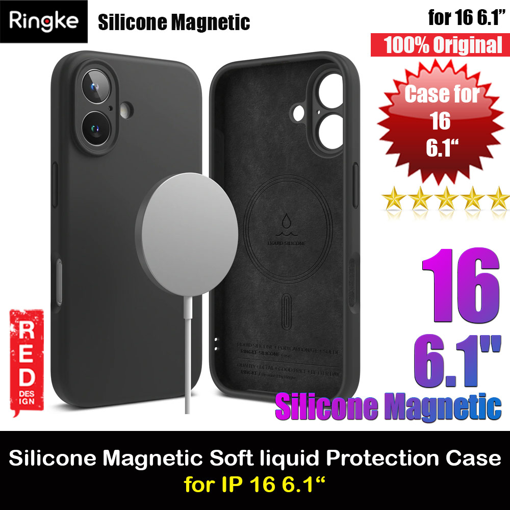 Picture of Ringke Silicone Magnetic Drop Protection Case for iPhone 16 6.1 (Black) Apple iPhone 16 6.1- Apple iPhone 16 6.1 Cases, Apple iPhone 16 6.1 Covers, iPad Cases and a wide selection of Apple iPhone 16 6.1 Accessories in Malaysia, Sabah, Sarawak and Singapore 