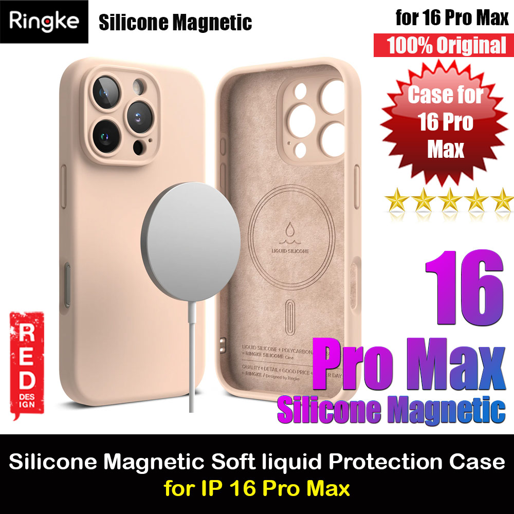 Picture of Ringke Silicone Magnetic Drop Protection Case for iPhone 16 Pro Max 6.9 (Pink Sand) Apple iPhone 16 Pro Max 6.9- Apple iPhone 16 Pro Max 6.9 Cases, Apple iPhone 16 Pro Max 6.9 Covers, iPad Cases and a wide selection of Apple iPhone 16 Pro Max 6.9 Accessories in Malaysia, Sabah, Sarawak and Singapore 