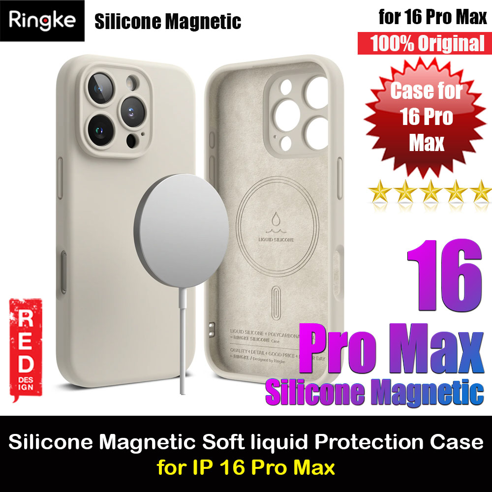 Picture of Ringke Silicone Magnetic Drop Protection Case for iPhone 16 Pro Max 6.9 (Stone) Apple iPhone 16 Pro Max 6.9- Apple iPhone 16 Pro Max 6.9 Cases, Apple iPhone 16 Pro Max 6.9 Covers, iPad Cases and a wide selection of Apple iPhone 16 Pro Max 6.9 Accessories in Malaysia, Sabah, Sarawak and Singapore 