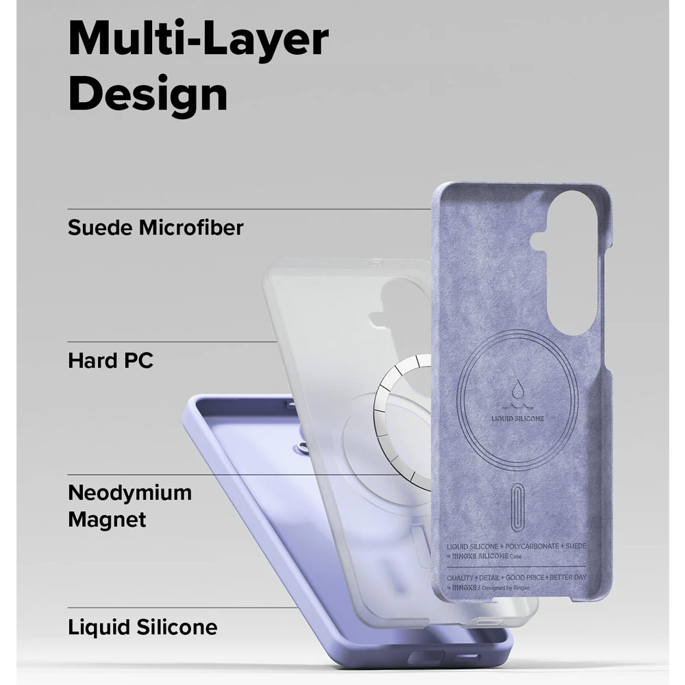 Picture of Samsung Galaxy S26 Plus Case | Ringke Silicone Magnetic Soft Protection Case for Samsung Galaxy S26 Plus (Lavender)