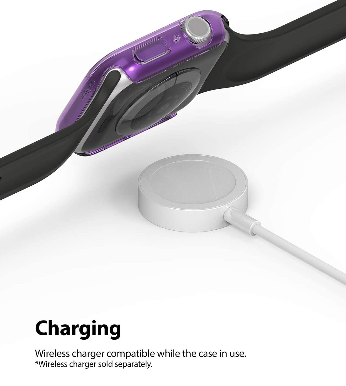 Picture of Apple Watch 40mm Case | Ringke Slim Perfect Fit Case for Apple Watch Series 4 5 6 SE 40mm  (2 PACK with Clear and Purple)