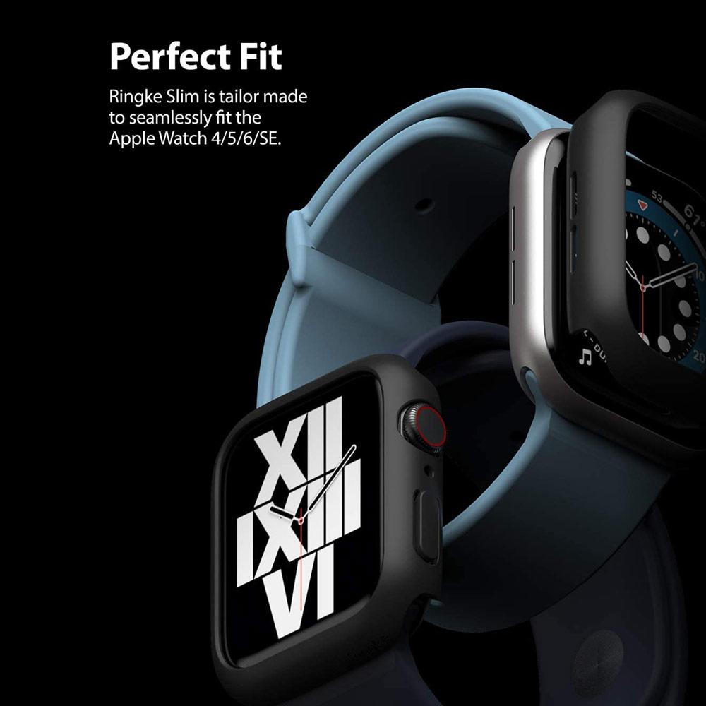 Picture of Apple Watch 44mm Case | Ringke Slim Perfect Fit Case for Apple Watch Series 4 5 6 SE 44mm  (2 PACK with Clear and Black)