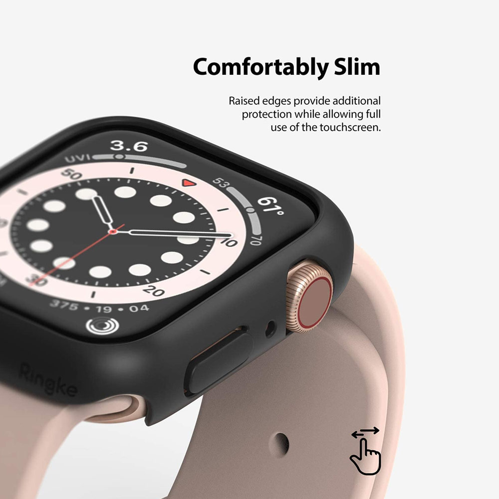 Picture of Apple Watch 44mm Case | Ringke Slim Perfect Fit Case for Apple Watch Series 4 5 6 SE 44mm  (2 PACK with Clear and Black)