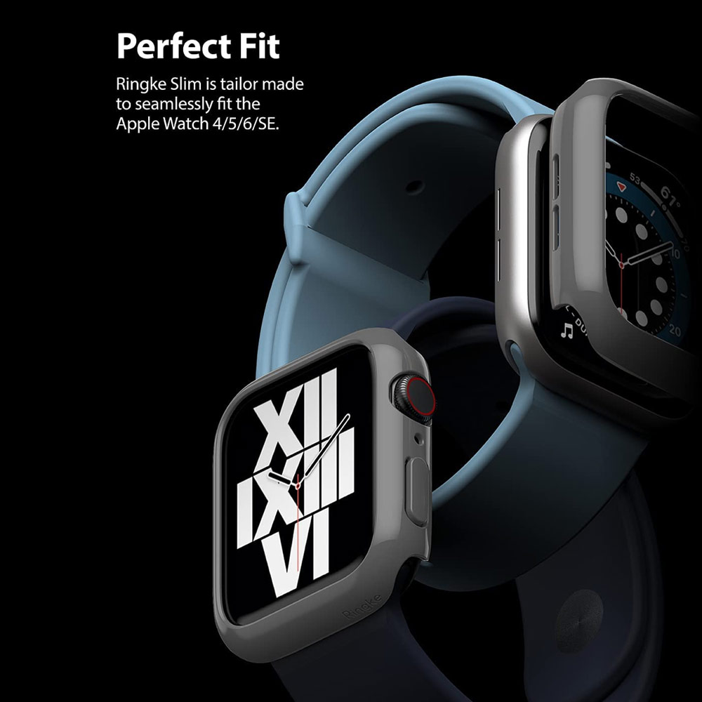 Picture of Apple Watch 44mm Case | Ringke Slim Perfect Fit Case for Apple Watch Series 4 5 6 SE 44mm  (2 PACK with Clear and Dark Gray)