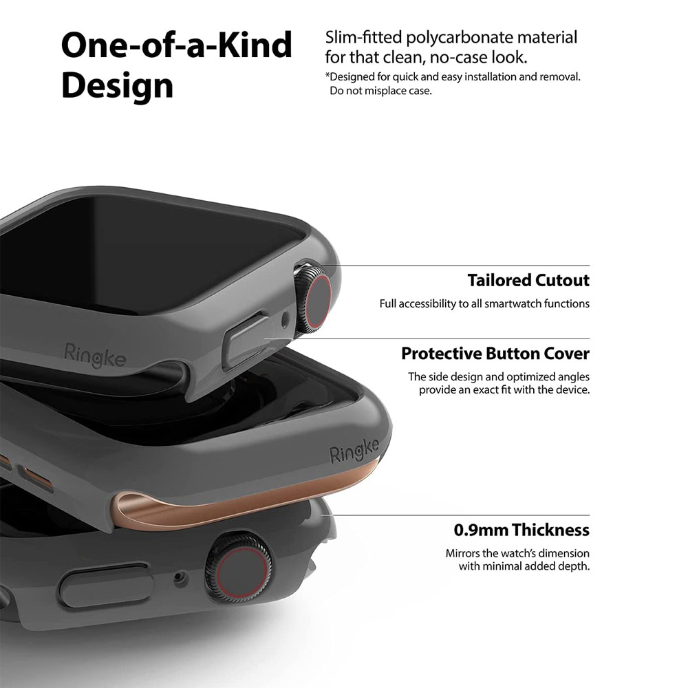 Picture of Apple Watch 44mm Case | Ringke Slim Perfect Fit Case for Apple Watch Series 4 5 6 SE 44mm  (2 PACK with Clear and Dark Gray)