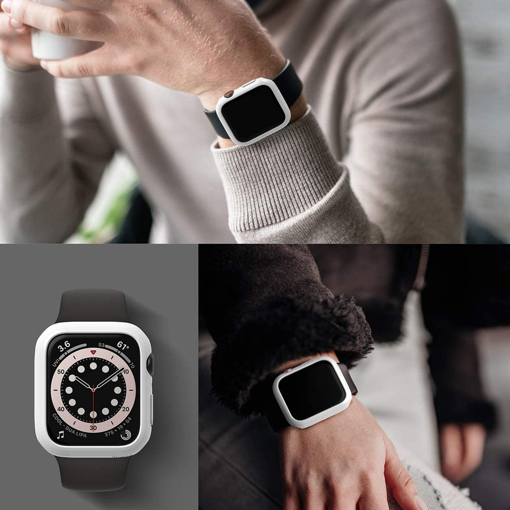 Picture of Apple Watch 44mm Case | Ringke Slim Perfect Fit Case for Apple Watch Series 4 5 6 SE 44mm  (2 PACK with Clear and Chrome Rose Gold)