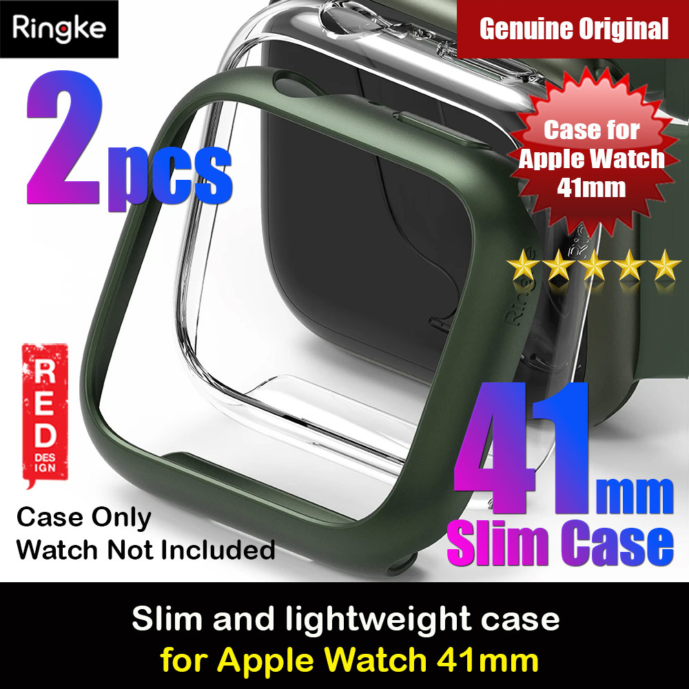 Picture of Ringke Slim Perfect Fit Case for Apple Watch Series 7 8 9 41mm  (2 PACK Clear and Deep Green) Apple Watch 41mm- Apple Watch 41mm Cases, Apple Watch 41mm Covers, iPad Cases and a wide selection of Apple Watch 41mm Accessories in Malaysia, Sabah, Sarawak and Singapore 