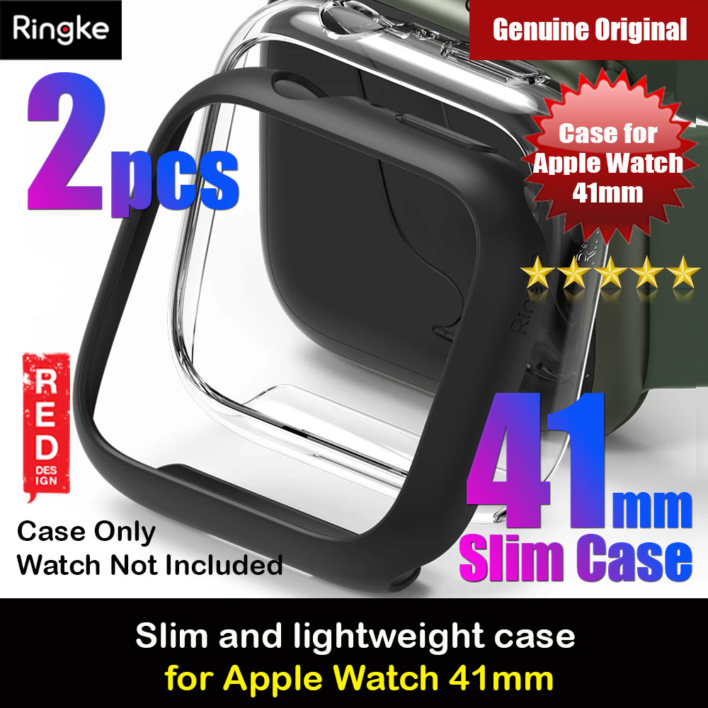 Picture of Ringke Slim Perfect Fit Case for Apple Watch Series 7 8 9 41mm  (2 PACK Clear and Matte Black) Apple Watch 41mm- Apple Watch 41mm Cases, Apple Watch 41mm Covers, iPad Cases and a wide selection of Apple Watch 41mm Accessories in Malaysia, Sabah, Sarawak and Singapore 