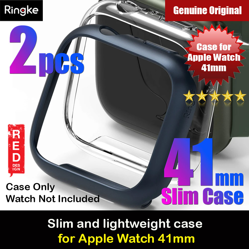 Picture of Ringke Slim Perfect Fit Case for Apple Watch Series 7 8 9 41mm  (2 PACK Clear and Metallic Blue) Apple Watch 41mm- Apple Watch 41mm Cases, Apple Watch 41mm Covers, iPad Cases and a wide selection of Apple Watch 41mm Accessories in Malaysia, Sabah, Sarawak and Singapore 