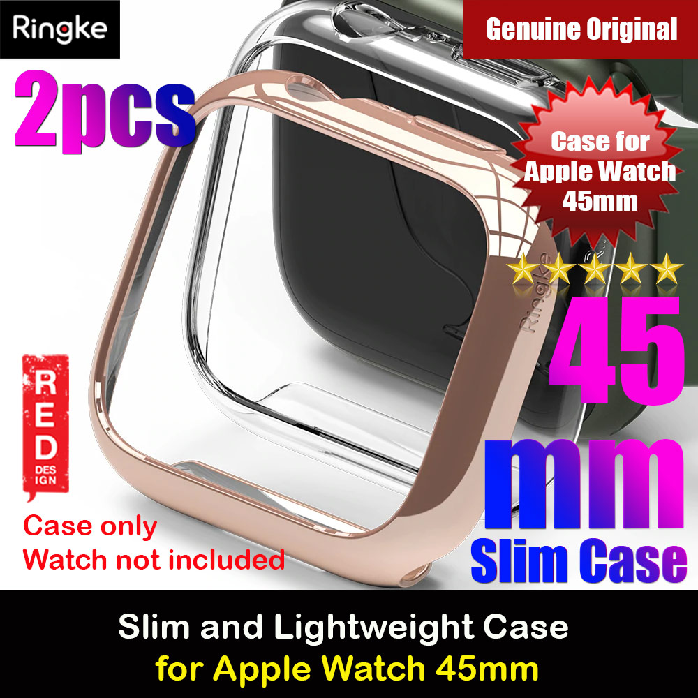 Picture of Ringke Slim Perfect Fit Case for Apple Watch Series 7 8 9 45mm  (2 PACK Clear and Rose Gold) Apple Watch 45mm- Apple Watch 45mm Cases, Apple Watch 45mm Covers, iPad Cases and a wide selection of Apple Watch 45mm Accessories in Malaysia, Sabah, Sarawak and Singapore 