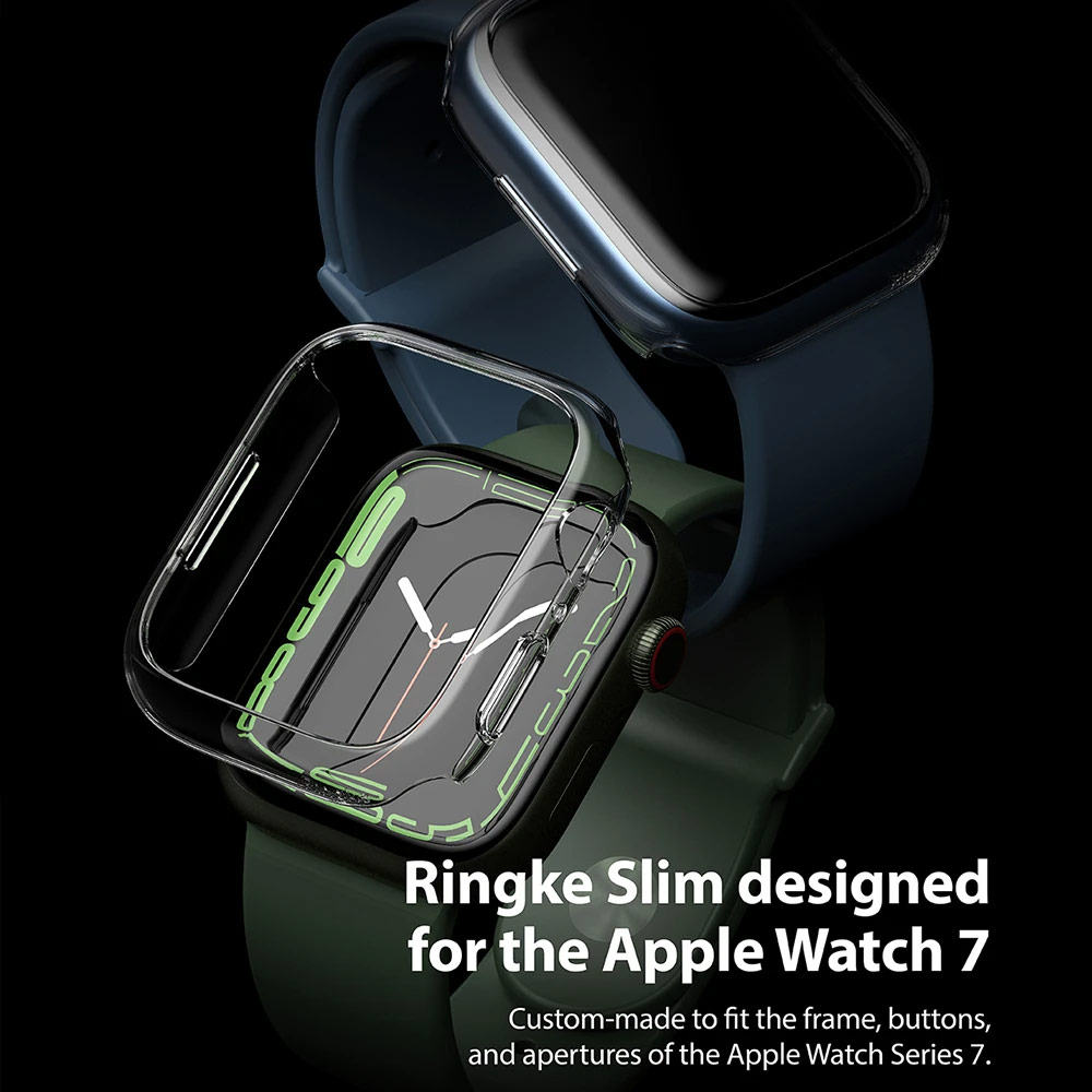 Picture of Apple Watch 41mm Case | Ringke Slim Perfect Fit Case for Apple Watch Series 7 8 9 41mm  (2 PACK Clear and Dark Chrome)