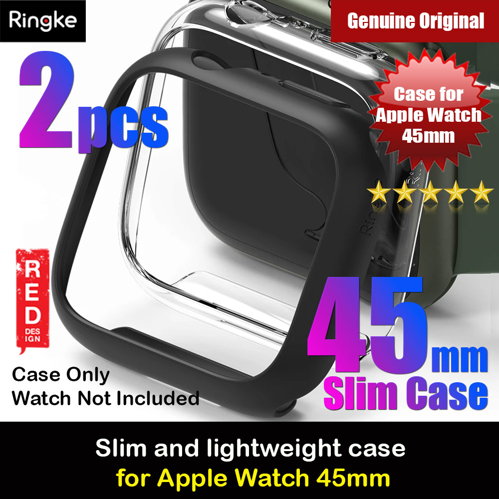 Picture of Ringke Slim Perfect Fit Case for Apple Watch Series 7 8 9 45mm  (2 PACK Clear and Matte Black) Apple Watch 45mm- Apple Watch 45mm Cases, Apple Watch 45mm Covers, iPad Cases and a wide selection of Apple Watch 45mm Accessories in Malaysia, Sabah, Sarawak and Singapore 