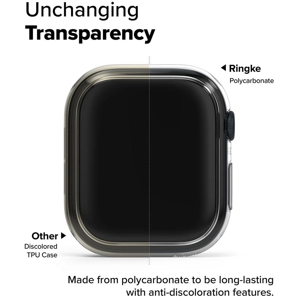 Picture of Apple Watch 10 42mm Case | Ringke Slim Case Durable Protection PC Case for Apple Watch Series 10 42mm (Clear and Matte Black)