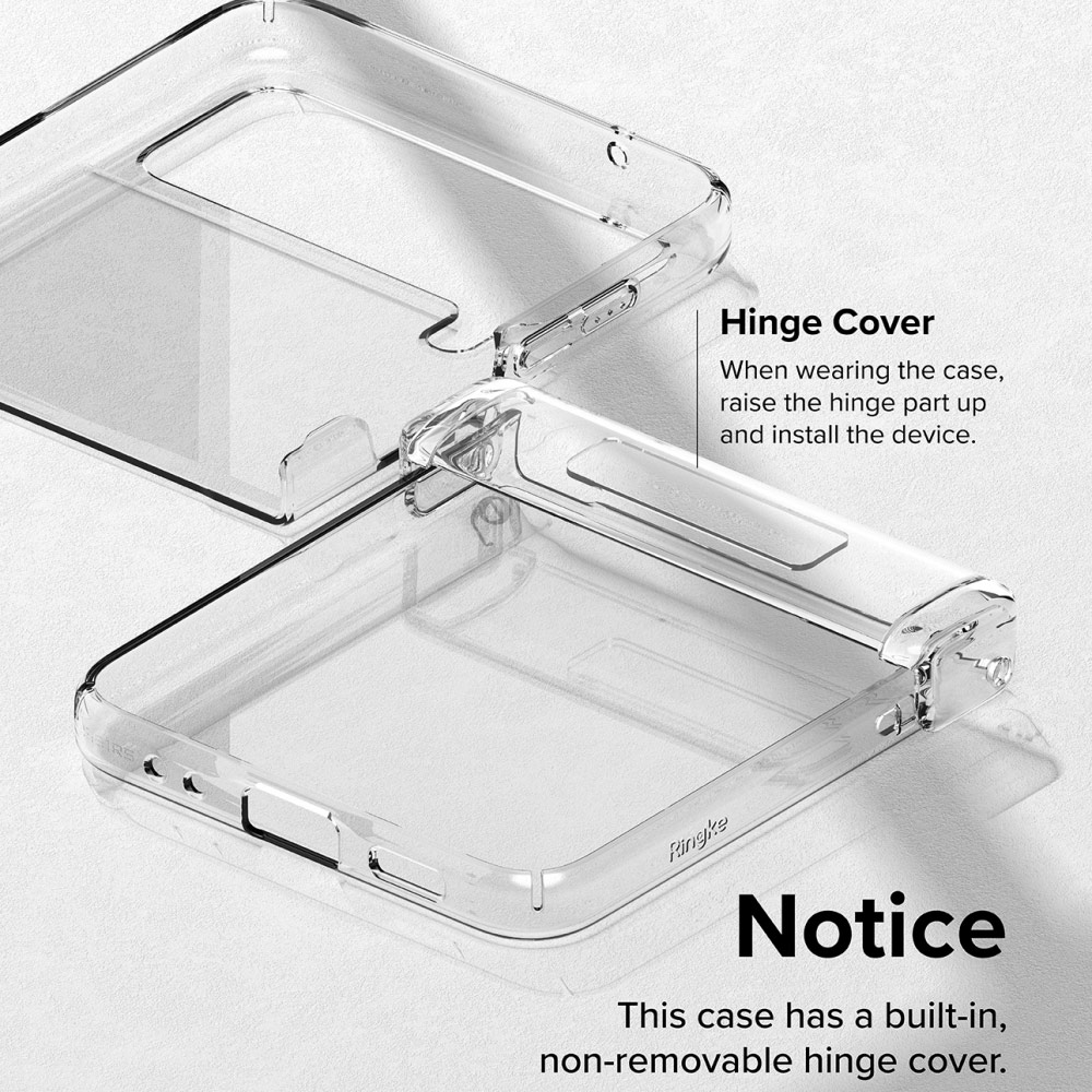 Picture of Samsung Galaxy Z Flip 4 Case | Ringke Slim Hinge Protection Anti Yellow Clear PC Hard Case for Samsung Galaxy Z Flip 4 (Clear)