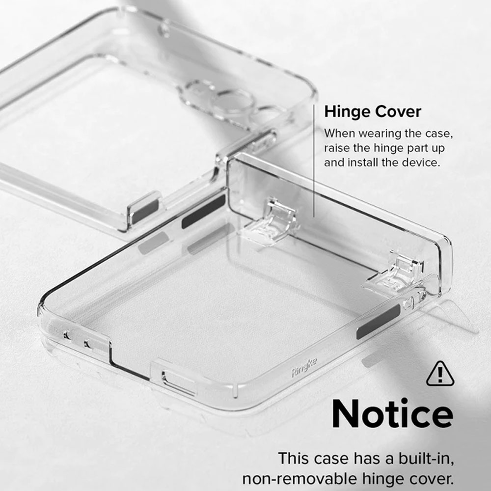 Picture of Samsung Galaxy Z Flip 5 Case | Ringke Anti Yellowing Ultra Slim Hinge Cover Protection Case with Strap Hole for Samsung Galaxy Z Flip 5 (Clear)