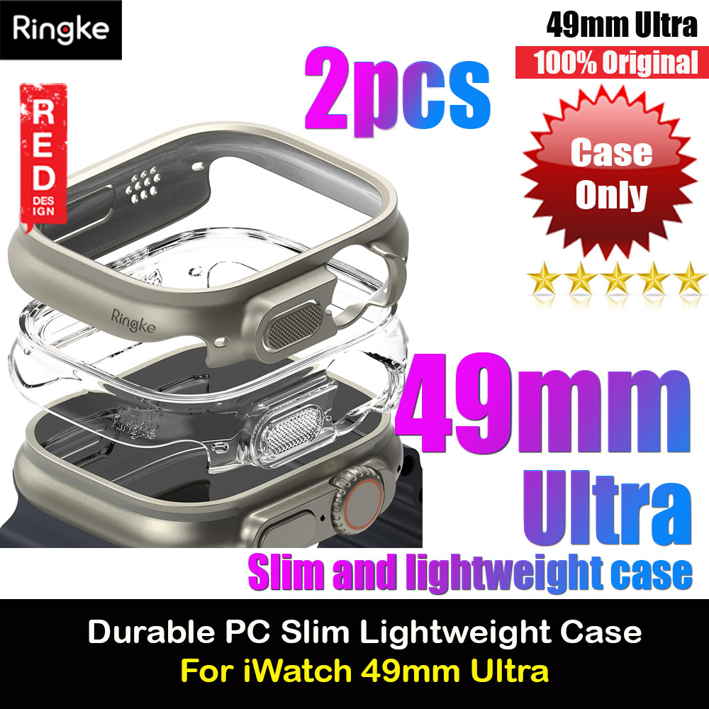 Picture of Ringke Slim and Lightweight Hard Case for Apple Watch Series 8 49mm Ultra (2 PACK with Clear and Titanium Gray) Apple Watch 49mm	Ultra- Apple Watch 49mm	Ultra Cases, Apple Watch 49mm	Ultra Covers, iPad Cases and a wide selection of Apple Watch 49mm	Ultra Accessories in Malaysia, Sabah, Sarawak and Singapore 