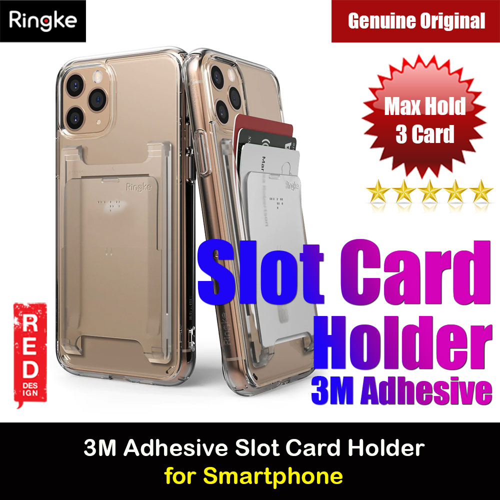 Picture of Ringke Slot Card Holder Max Holder 3 Card 3M Adhesive Sticker with High Quality PC Material for Smartphone (Clear Mist) Red Design- Red Design Cases, Red Design Covers, iPad Cases and a wide selection of Red Design Accessories in Malaysia, Sabah, Sarawak and Singapore 