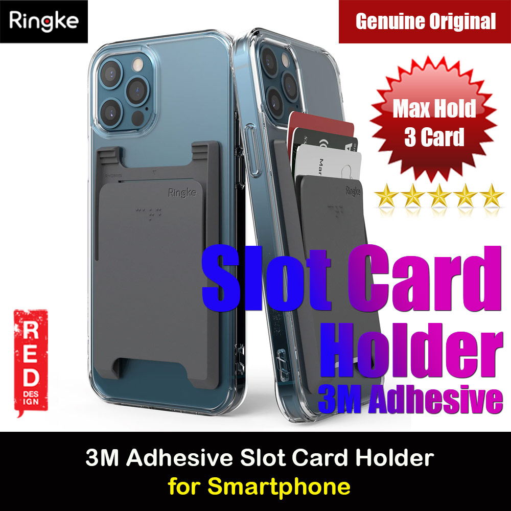 Picture of Ringke Slot Card Holder Max Holder 3 Card 3M Adhesive Sticker with High Quality PC Material for Smartphone (Dark Gray) Red Design- Red Design Cases, Red Design Covers, iPad Cases and a wide selection of Red Design Accessories in Malaysia, Sabah, Sarawak and Singapore 