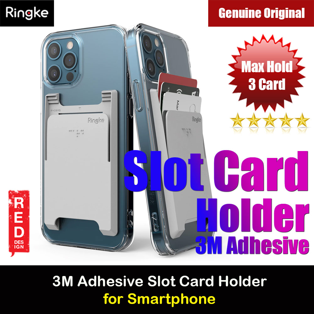 Picture of Ringke Slot Card Holder Max Holder 3 Card 3M Adhesive Sticker with High Quality PC Material for Smartphone (Light Gray) Red Design- Red Design Cases, Red Design Covers, iPad Cases and a wide selection of Red Design Accessories in Malaysia, Sabah, Sarawak and Singapore 