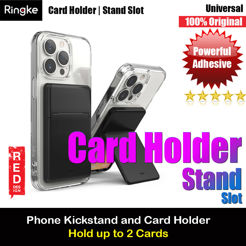 Picture of Ringke 2 in 1 Adhesive Card Holder Stand Slot Kickstand with High Quality PC Material for Smartphone (Black) Red Design- Red Design Cases, Red Design Covers, iPad Cases and a wide selection of Red Design Accessories in Malaysia, Sabah, Sarawak and Singapore 